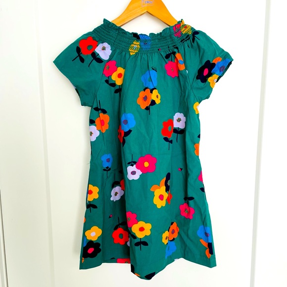 NWT Hanna Andersson Fun and Bright Green Rainbow Flower Dress 5T - Picture 2 of 5